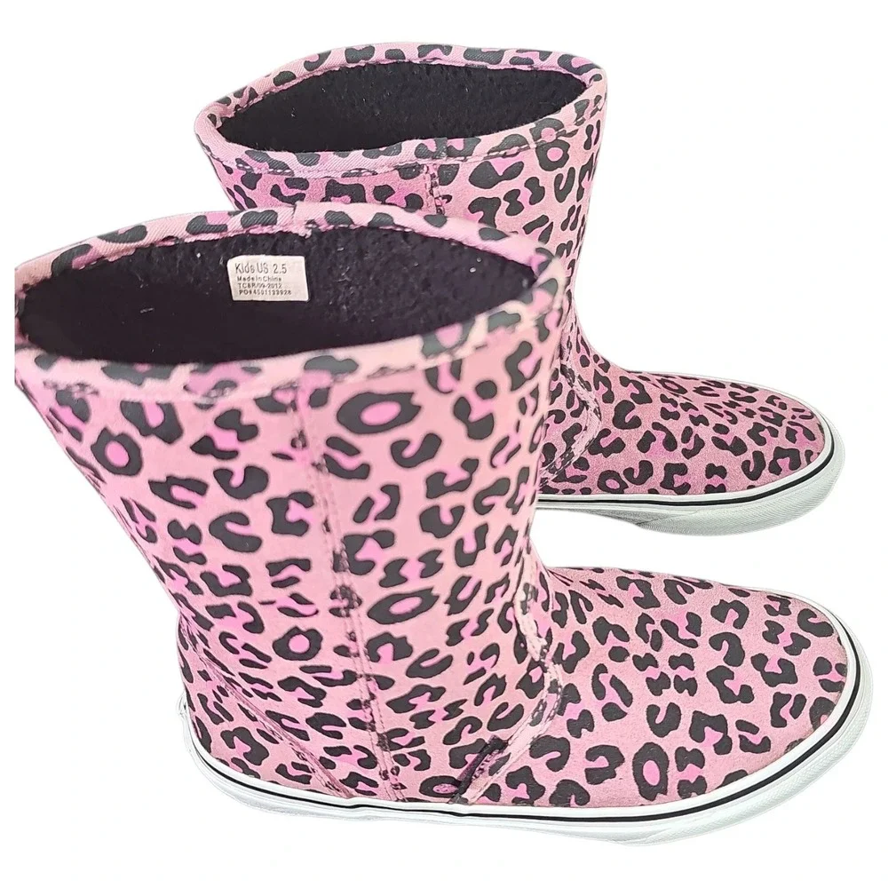 Vans‎ pink leopard slip on boots